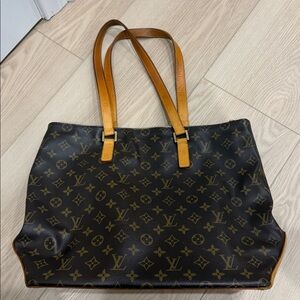 Authentic LOUIS VUITTON vintage monogram cabas mezzo tote bag